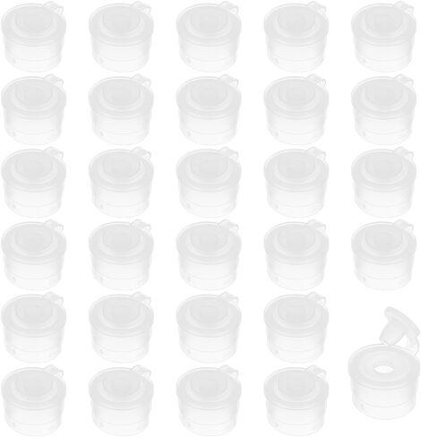 BENECREAT 60Pcs Press in Bottle Adapter with Lid, 12.5mm/0.5 inch Inner Diameter Bottles Replacement Caps for Sample Bottles, Lotion Bottles, Essential Oil Bottles in Saudi Arabia