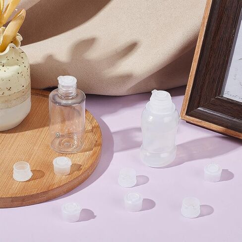BENECREAT 60Pcs Press in Bottle Adapter with Lid, 12.5mm/0.5 inch Inner Diameter Bottles Replacement Caps for Sample Bottles, Lotion Bottles, Essential Oil Bottles in Saudi Arabia