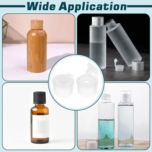 BENECREAT 60Pcs Press in Bottle Adapter with Lid, 12.5mm/0.5 inch Inner Diameter Bottles Replacement Caps for Sample Bottles, Lotion Bottles, Essential Oil Bottles in Saudi Arabia