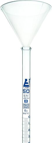 مجموعة EISCO المكونة من 3 قطع من سحاحة المختبر - تتضمن سحاحة زجاجية سعة 50 مل مع محبس PTFE، وقمع بلاستيكي، وفرشاة سحاحة in Saudi Arabia