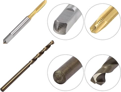 uxcell M4 x 0.7 Spiral Point Tap and 3.5mm Drill Bit Set, Metric M35 Cobalt High Speed Steel Machine Screw Thread Threading Tool 7pcs in Saudi Arabia