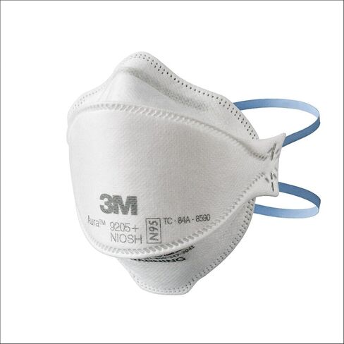 3M Aura Particulate N95 Respirator 9205+, Flat Fold Lightweight Design, Non-Valved, 20 Count (Pack of 1) in Saudi Arabia