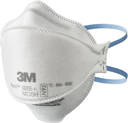 3M Aura Particulate N95 Respirator 9205+, Flat Fold Lightweight Design, Non-Valved, 20 Count (Pack of 1) in Saudi Arabia
