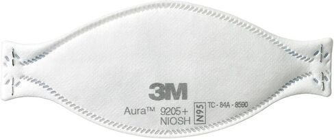 3M Aura Particulate N95 Respirator 9205+, Flat Fold Lightweight Design, Non-Valved, 20 Count (Pack of 1) in Saudi Arabia