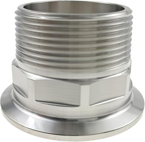 2 "ثلاثي المشبك إلى 1.5" NPT ذكر الخيوط محول تركيب الأنابيب الصحية 304 الفولاذ المقاوم للصدأ in Kuwait