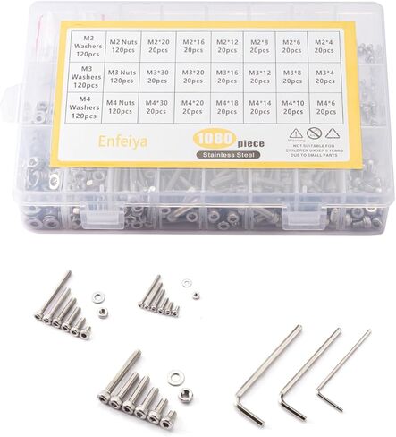 مجموعة متنوعة من 420 قطعة M3 من البراغي الخشبية عالية الصلابة، 304 براغي من الفولاذ المقاوم للصدأ، براغي ذاتية التنصت، براغي الحوائط الجافة، براغي متنوعة، مجموعة براغي أدوات النجارة (فضي) in Kuwait