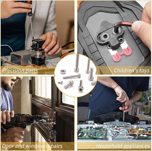 مجموعة متنوعة من 420 قطعة M3 من البراغي الخشبية عالية الصلابة، 304 براغي من الفولاذ المقاوم للصدأ، براغي ذاتية التنصت، براغي الحوائط الجافة، براغي متنوعة، مجموعة براغي أدوات النجارة (فضي) in Kuwait