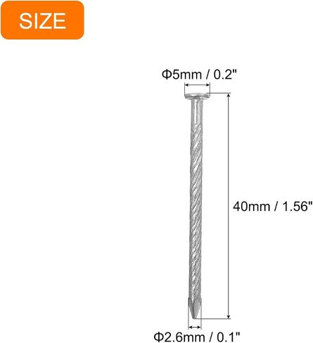 uxcell 25Pcs Fence Deck Nails, 1 9/16 Inch 304 Stainless Steel Spiral Deck Nail Spiral Shank Spikes for House Floor Repairing Wall Woodworking, Silver in Saudi Arabia