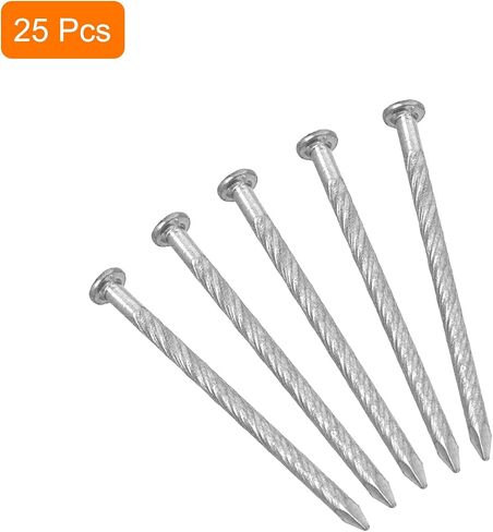 uxcell 25Pcs Fence Deck Nails, 1 9/16 Inch 304 Stainless Steel Spiral Deck Nail Spiral Shank Spikes for House Floor Repairing Wall Woodworking, Silver in Saudi Arabia