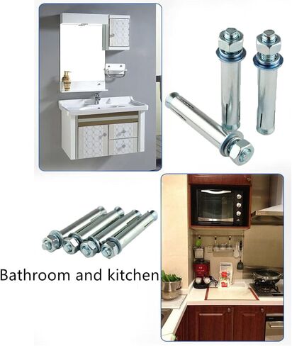M10 x 80 mm External Hex Expansion Bolts Screws Sleeve Anchors, 304 Stainless Steel, 4Pcs in Saudi Arabia