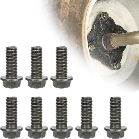 RUTU 8 قطع M10 x 1.25 مم مسمار M10-1.25 x 25 مم مسمار شفة رأس سداسي لمعظم العلامات التجارية لـ ATV UTV Quads 4 عجلات ومسامير سداسية ذات حواف - 8 قطع in Saudi Arabia