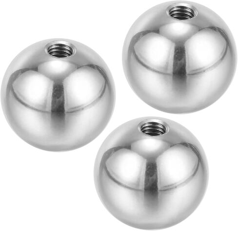PATIKIL M4x15mm Ball Nuts Knob, 3 Pack Female Thread 304 Stainless Steel Round Blind Hole Screw Cap Cover for Lighting Machinery DIY Decoration, Silver in Saudi Arabia