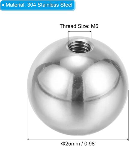 PATIKIL M4x15mm Ball Nuts Knob, 3 Pack Female Thread 304 Stainless Steel Round Blind Hole Screw Cap Cover for Lighting Machinery DIY Decoration, Silver in Saudi Arabia