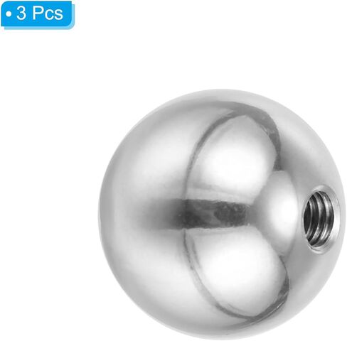 PATIKIL M4x15mm Ball Nuts Knob, 3 Pack Female Thread 304 Stainless Steel Round Blind Hole Screw Cap Cover for Lighting Machinery DIY Decoration, Silver in Saudi Arabia