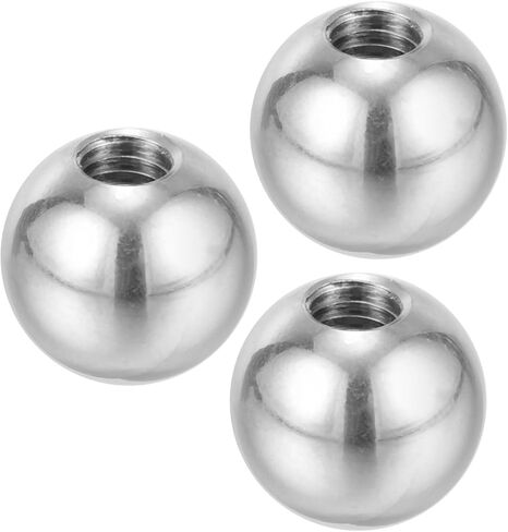 PATIKIL M4x15mm Ball Nuts Knob, 3 Pack Female Thread 304 Stainless Steel Round Blind Hole Screw Cap Cover for Lighting Machinery DIY Decoration, Silver in Saudi Arabia