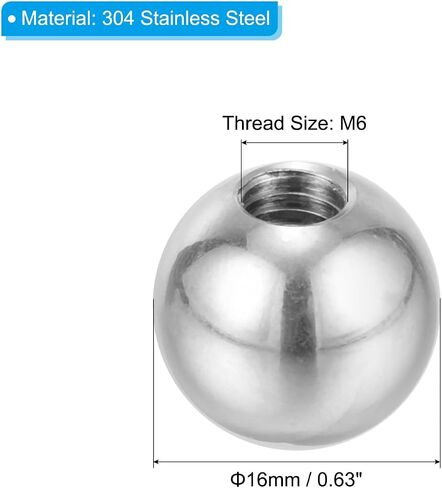 PATIKIL M4x15mm Ball Nuts Knob, 3 Pack Female Thread 304 Stainless Steel Round Blind Hole Screw Cap Cover for Lighting Machinery DIY Decoration, Silver in Saudi Arabia