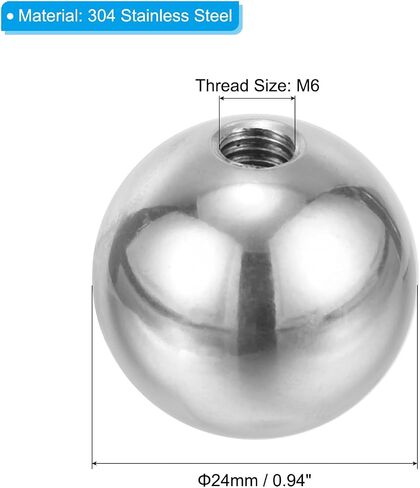 PATIKIL M4x15mm Ball Nuts Knob, 3 Pack Female Thread 304 Stainless Steel Round Blind Hole Screw Cap Cover for Lighting Machinery DIY Decoration, Silver in Saudi Arabia