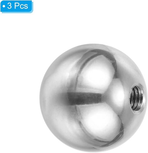 PATIKIL M4x15mm Ball Nuts Knob, 3 Pack Female Thread 304 Stainless Steel Round Blind Hole Screw Cap Cover for Lighting Machinery DIY Decoration, Silver in Saudi Arabia