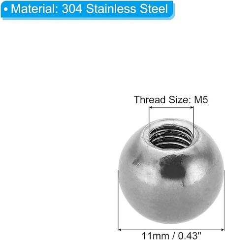PATIKIL M4x16mm Ball Nuts Knob, 4 Pcs Female Thread 304 Stainless Steel Round Blind Hole Screw Cap Cover for Lighting Machinery DIY Decoration, Silver in Saudi Arabia