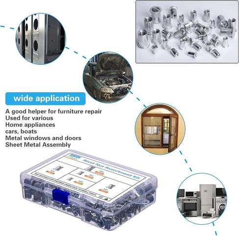 Rivet Nut Assortment Kit, 270 pcs Recessed Rivet Nuts, Rivet Nut Sorting Tool, (M8 M6 M5 M4 M3) for Automotive, Home Decor and Industrial Products in Saudi Arabia