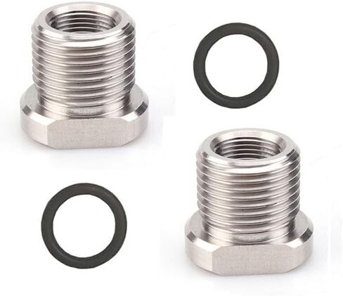 2 Pack Aluminum Thread Protector, 1/2 x 28 Convert to 5/8x24 with O-Ring,Black in Kuwait