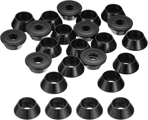uxcell M5 Cone Cup Countersunk Washers, 50 Pcs Anodized Aluminum Gaskets Cup Head Washer Gasket, Cup Screw Counterbore Gasket for Mechanical Accessories Parts, Black in Saudi Arabia