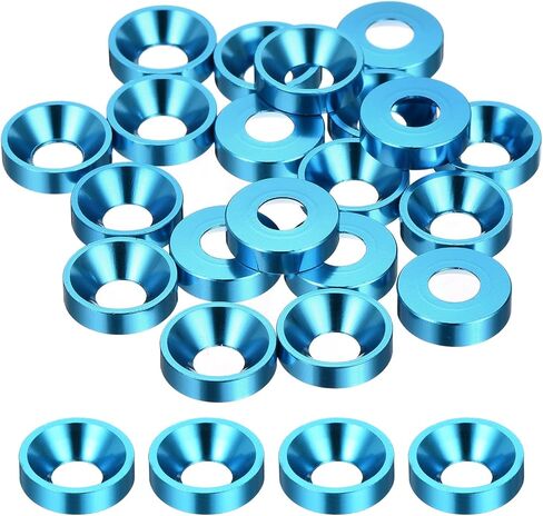 uxcell 50 Pcs M5 Finishing Countersunk Washers, Aluminum Alloy Screw Gaskets, Cup Head Washer Gasket for Mechanical Accessories Parts, Silver in Saudi Arabia