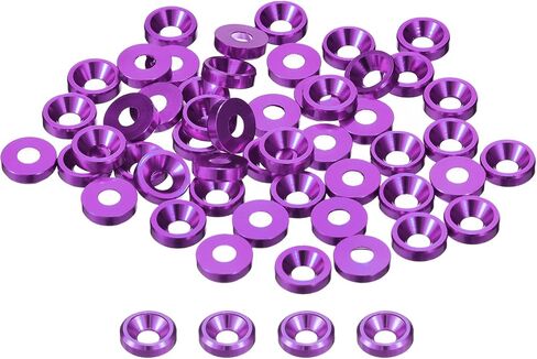 uxcell 50 Pcs M5 Finishing Countersunk Washers, Aluminum Alloy Screw Gaskets, Cup Head Washer Gasket for Mechanical Accessories Parts, Silver in Saudi Arabia