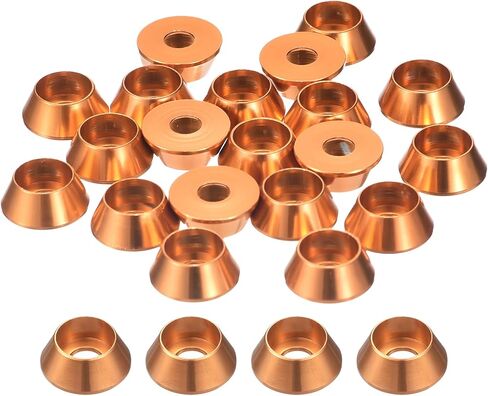 uxcell M5 Cone Cup Countersunk Washers, 50 Pcs Anodized Aluminum Gaskets Cup Head Washer Gasket, Cup Screw Counterbore Gasket for Mechanical Accessories Parts, Black in Saudi Arabia