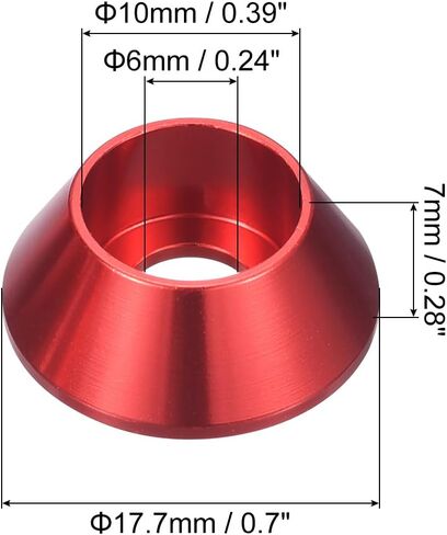 uxcell M5 Cone Cup Countersunk Washers, 50 Pcs Anodized Aluminum Gaskets Cup Head Washer Gasket, Cup Screw Counterbore Gasket for Mechanical Accessories Parts, Black in Saudi Arabia