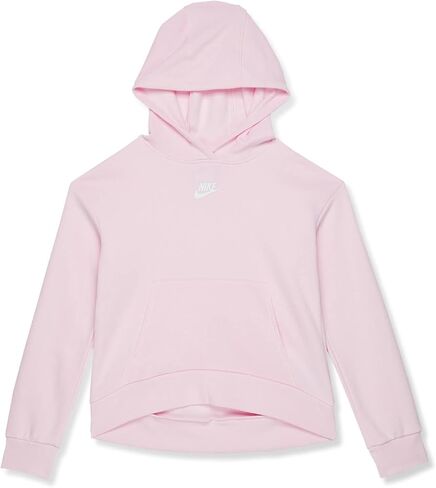 هودي صوف للفتيات من Nike NSW HBR Club (للأطفال الصغار/الأطفال الكبار) إسفنج وردي/أبيض MD (10-12 طفل كبير) in Kuwait