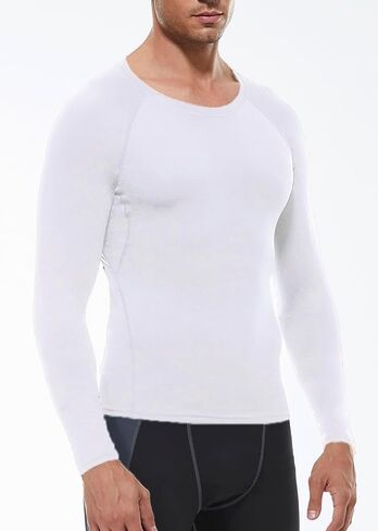 Men's Athletic Compression Shirts Long Sleeve Workout T-Shirt Mock Turtleneck Base Layer Undershirt Tops in Kuwait