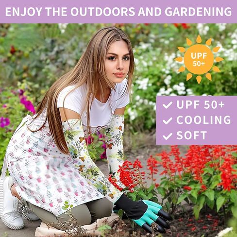 FISHEAL Sun Protection Gardening Sleeves - Women Men UV UPF 50+ Cooling Arm Sleeves with Thumbholes Farming Fishing Outdoors in Saudi Arabia