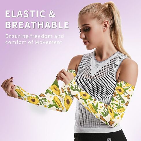 FISHEAL Sun Protection Gardening Sleeves - Women Men UV UPF 50+ Cooling Arm Sleeves with Thumbholes Farming Fishing Outdoors in Saudi Arabia