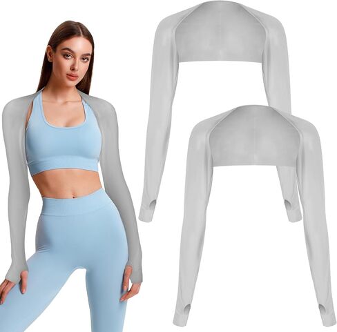 2 Pack Cooling Shawl Arm Sleeves UV Protection Sun Sleeves Sun Protection Arm Sleeve with Finger Hole for Women in Saudi Arabia