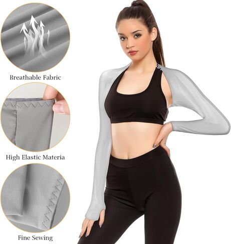 2 Pack Cooling Shawl Arm Sleeves UV Protection Sun Sleeves Sun Protection Arm Sleeve with Finger Hole for Women in Saudi Arabia