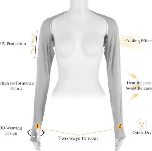 2 Pack Cooling Shawl Arm Sleeves UV Protection Sun Sleeves Sun Protection Arm Sleeve with Finger Hole for Women in Saudi Arabia