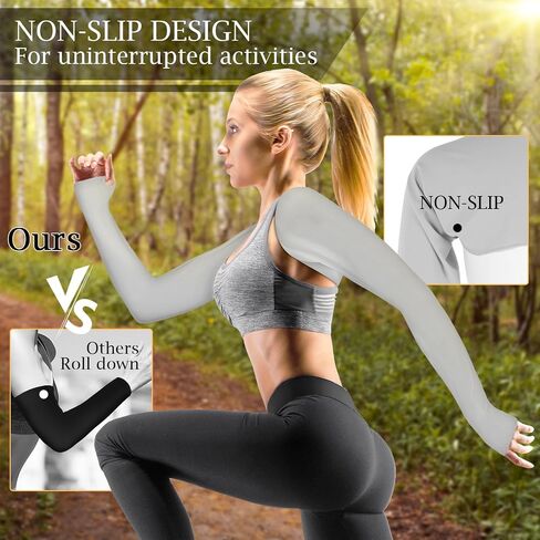 2 Pack Cooling Shawl Arm Sleeves UV Protection Sun Sleeves Sun Protection Arm Sleeve with Finger Hole for Women in Saudi Arabia