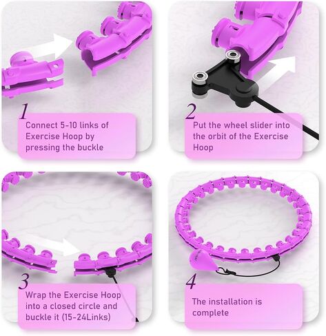 Weighted Hula Circle Hoops for Adults Weight Loss, Infinity Fit Hoop Plus Size, 30 Detachable Links, Exercise Hoop for Women and Beginners in Kuwait
