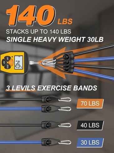 Multifunctional Pilates Bar Kit with Adjustable Resistance Bands, Heavy-Duty Metal Buckle, Portable Home Gym Equipment for Full Body Workouts – Ideal for Women’s Pilates and Yoga Training in Kuwait