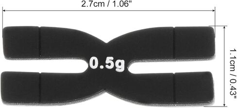 PATIKIL 0.5g Racket Weight Balance Strips, 10 Pack Silicone Badminton Racquet Weighted Tapes, Black in Saudi Arabia