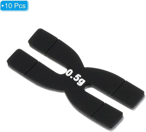PATIKIL 0.5g Racket Weight Balance Strips, 10 Pack Silicone Badminton Racquet Weighted Tapes, Black in Saudi Arabia