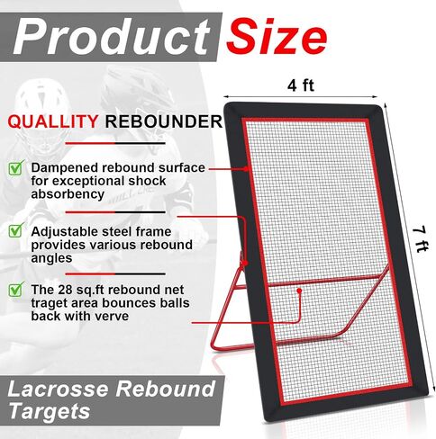 Lacrosse Rebounder Volleyball Rebounder Net 7 x 4 ft Adjustable Baseball Rebounder Sport Ball Bounce Back Screen Pitch Back Trainer Practice Equipment for Throwing Shooting Hitting Pitching in Saudi Arabia