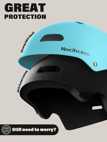 Skateboard Helmet,Bike Helmets for Adults - Commuter, Bike, Skate, Scooter, Longboard & Incline Skating - Shock-Absorbing, Highly-Protective & Premium Ventilation in Saudi Arabia