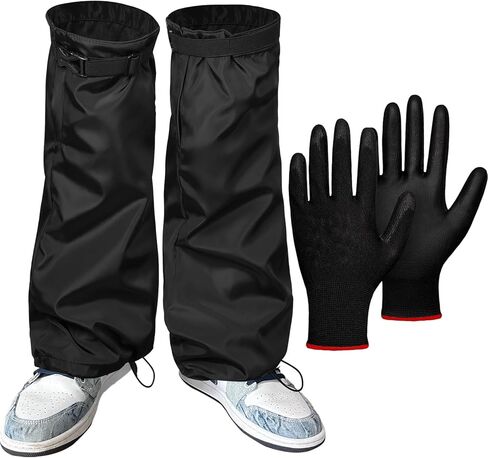 قطعتان من جراميق الساق للعناية بالعشب - فرشاة تشذيب جراميق الساق وقفازات واقيات الساق المقاومة للماء وحاميات الساق لتشذيب تشققات الساق آكلة الأعشاب وواقي الساق قابل للتعديل للرجال والنساء in Kuwait