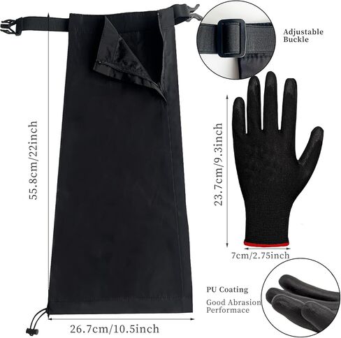 قطعتان من جراميق الساق للعناية بالعشب - فرشاة تشذيب جراميق الساق وقفازات واقيات الساق المقاومة للماء وحاميات الساق لتشذيب تشققات الساق آكلة الأعشاب وواقي الساق قابل للتعديل للرجال والنساء in Kuwait