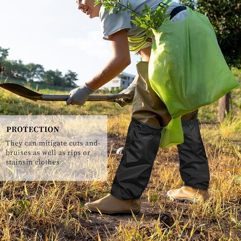 قطعتان من جراميق الساق للعناية بالعشب - فرشاة تشذيب جراميق الساق وقفازات واقيات الساق المقاومة للماء وحاميات الساق لتشذيب تشققات الساق آكلة الأعشاب وواقي الساق قابل للتعديل للرجال والنساء in Kuwait