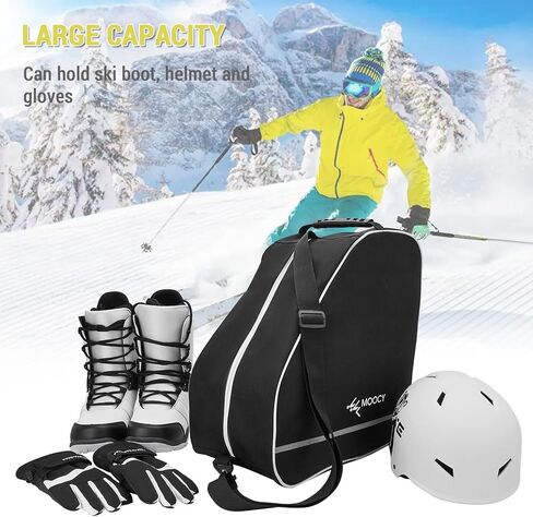 LIXADA Ski Boot Bag Multipurpose Waterproof with Anti Slip Bottom for Ski Boot Helmet Goggles Snow Gloves, Snowoard Boot Bag Portable Ski Boot Travel Bag Ski Equipment Bag 17.7x17.3x9.4'' in Saudi Arabia