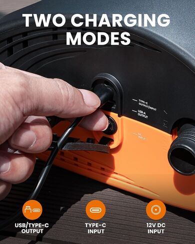 OutdoorMaster 20PSI ارتفاع ضغط 88.8Wh مضخة هواء SUP قابلة لإعادة الشحن القرش الكهربائي 2S - إيقاف تلقائي وانكماش، 12 فولت تيار مستمر ومدخل من النوع C، لألواح التجديف القابلة للنفخ والقوارب in Saudi Arabia