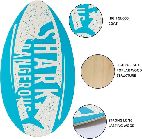 Skimboard 35 Inch Skim Boards for Beach Adults ＆ Kids, High Gloss Coat Wooden Skim Board for Beginners, Durable Lightweight Wood Body Board in Saudi Arabia